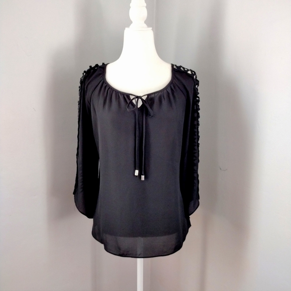 Zac & Rachel Tops - Zac & Rachel Sheer Black Pullover Blouse